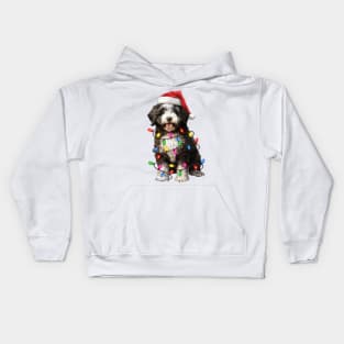 Christmas Portuguese Water Dog Kids Hoodie